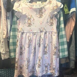 Kickee Pants Pink Bunny and Floral Dress